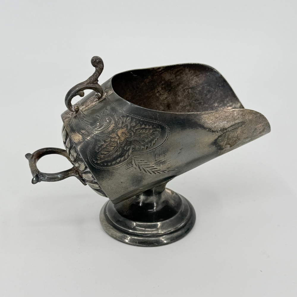 Vintage EPBM Silverplate Sugar Scuttle Coal Bucket Floral Engraved Pattern #917